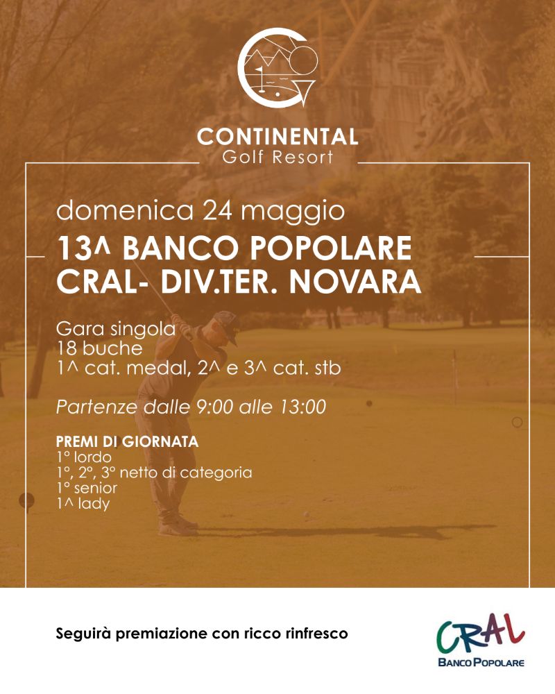 13^ BANCO POPOLARE CRAL- DIV.TER. NOVARA